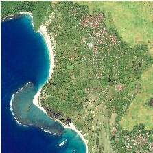 Satellite image of Aceh, Sumatra Island, Indonesia (Before the 2004 Sumatra tsunami)