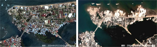 津波発生前に撮影されたインドネシア・スマトラ島バンダ・アチェの市街地